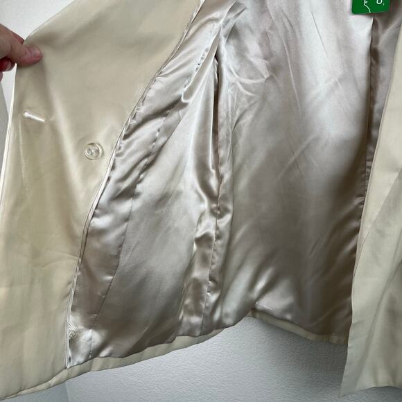 Guess Cream Cemento Adriana Peak Lapel Two Button Double Breasted Blazer XL NWT - Picture 10 of 16
